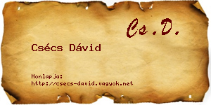 Csécs Dávid névjegykártya